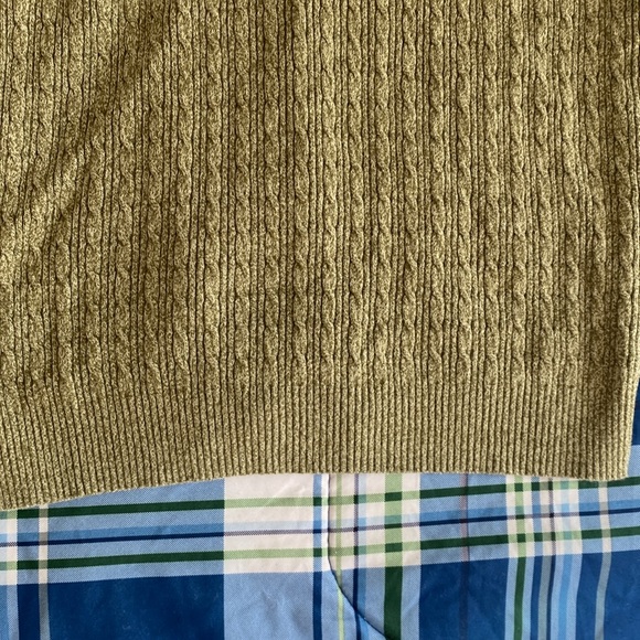 Karen Scott petite warm olive knit v-neck sweater - Picture 16 of 17